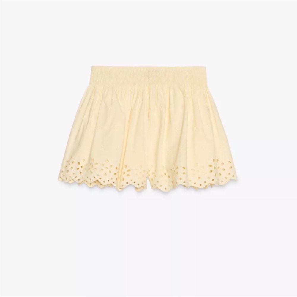 zara embroidered shorts